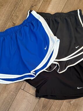 Nike Dri-FIT Athletic Shorts 3 pair bundle - Bright Blue & 2 black pairs